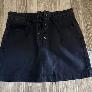 Kendall & Kylie Black Lace-Up Skirt